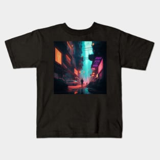 Cyberpunk city Kids T-Shirt